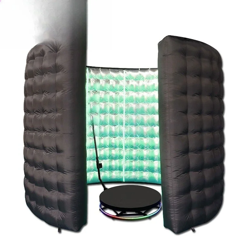 

Inflatable photo booth wall Black curved wall LED inflatable 360 degree background Round wall