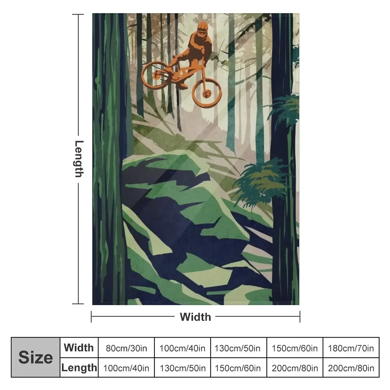 MY THERAPY: Mountain Bike! Throw Blanket couch cozy soft plush fuzzy picnic outdoor blanket