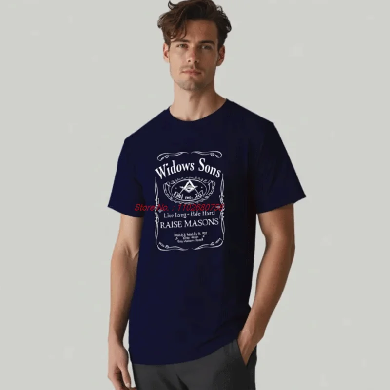 Masonic Mason Widows Sons Graphic T Shirts Mason H. Abiff Shriner Scottish Rite Summer Fashion Cotton Men's Short Sleeve T-Shirt