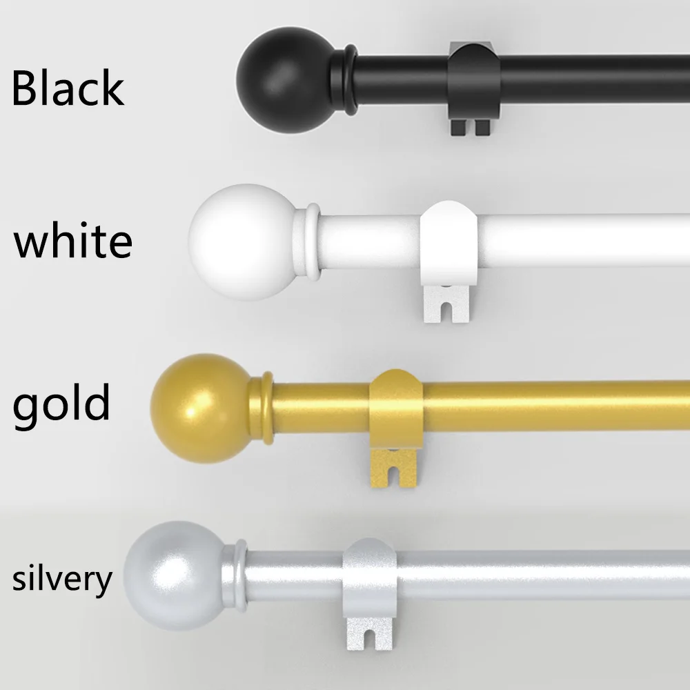 Universal Window Curtain Rod Set, 45inch - 147inch . Heavy-duty extension rod, suitable for large windows. Spliced design. Black, white, gold, silver.