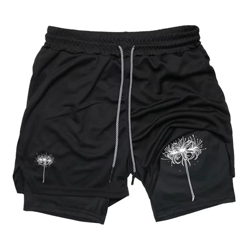 

Fashionable and Comfortable 2-in-1 Quick Drying Men's with Mobile Phone Pocket Compression Fitness Gym Running Training Shorts