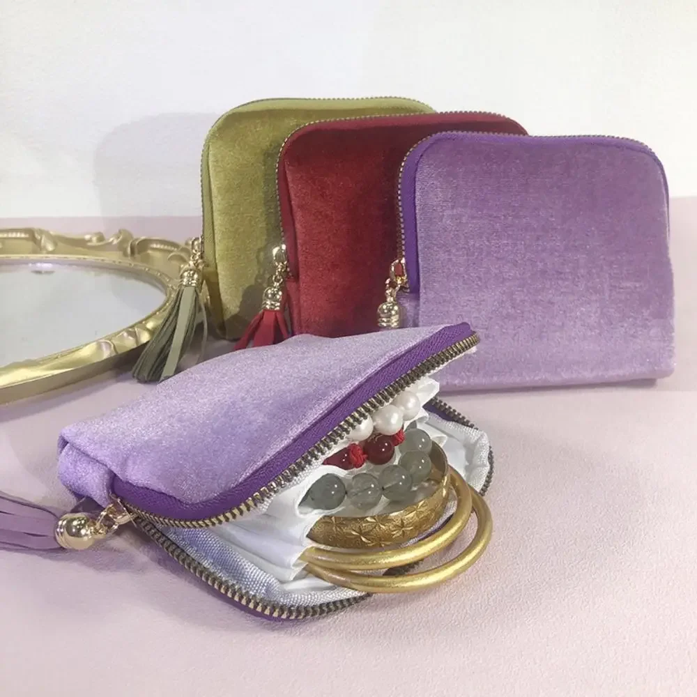 

New Design with Zipper Jewelry Storage Bag Multifunctional Flannel Organizer Pouch Portable Anti-Scratch Jewelry Bag