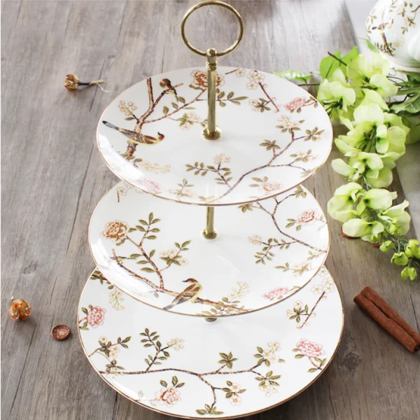 Cupcake Plate Stand Fitting Black Zinc Alloy 3 Layer Server Tray for Wedding Dessert Display