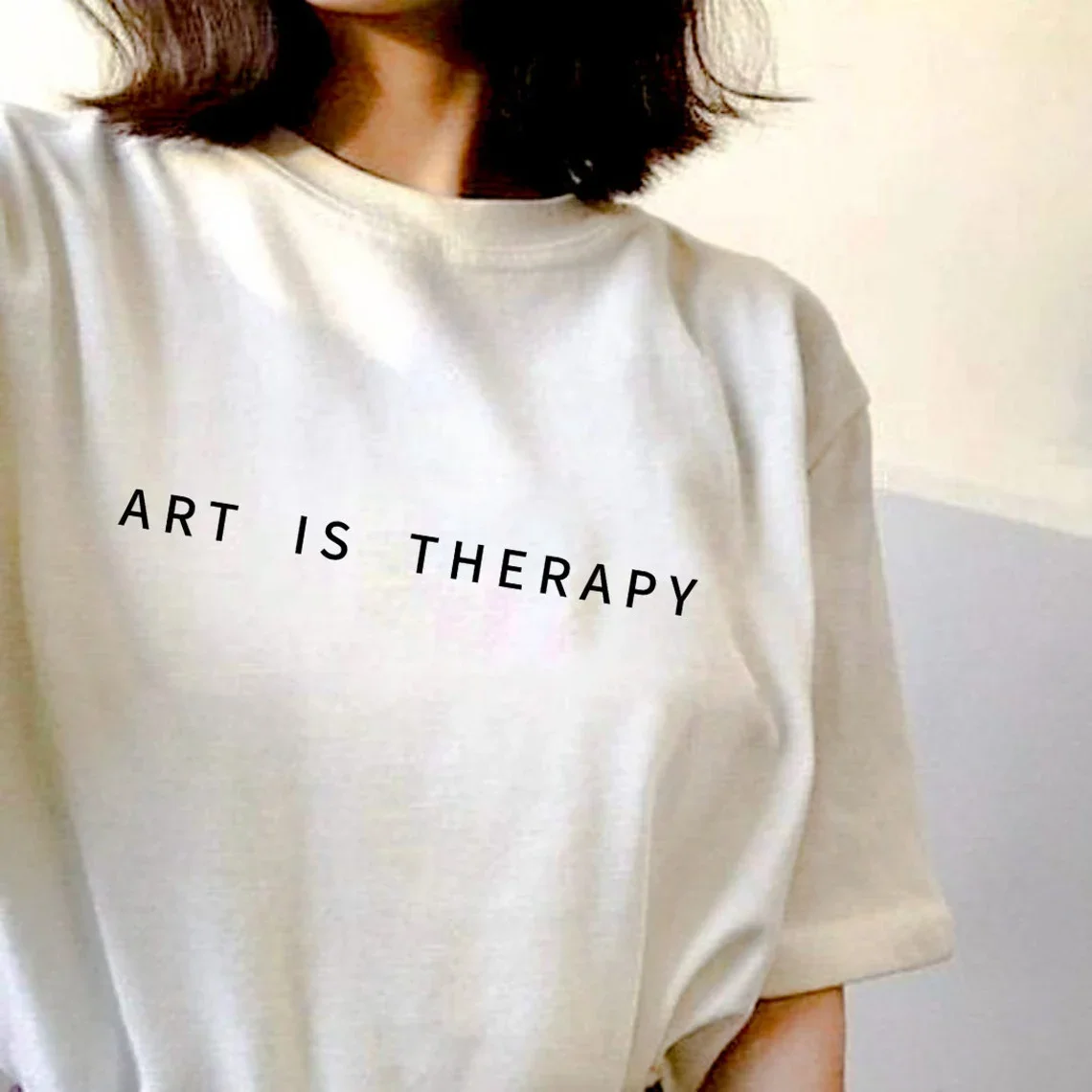 Skuggnas Art is Therapy Cotton T-Shirt Fashion Summer Unisex t shirt Short Sleeved Tumblr Shirts Art tshirts Drop Shipping