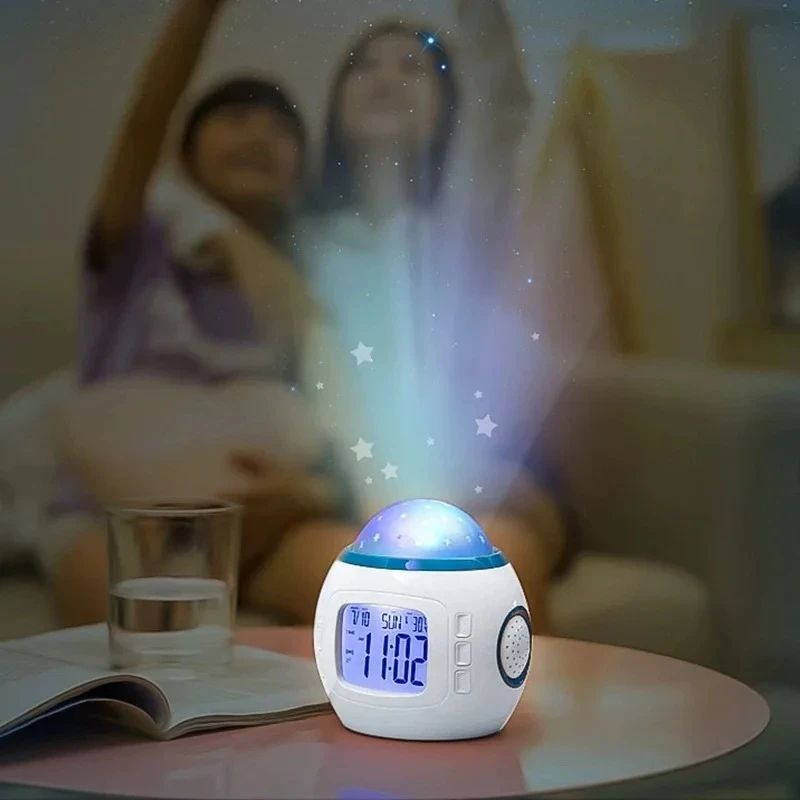 LED-Projektions-Wecker Sternenhimmel Farbwechselndes Nachtlicht für Schlafzimmer und Kinderzimmer