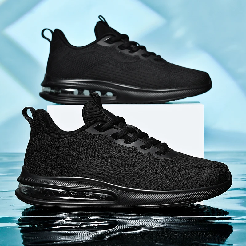 

2026 New Men's Spring & Autumn Mesh Sports Shoes - Extra Large Size, Air Cushion, Lightweight Breathable Non-Slip Running Shoes