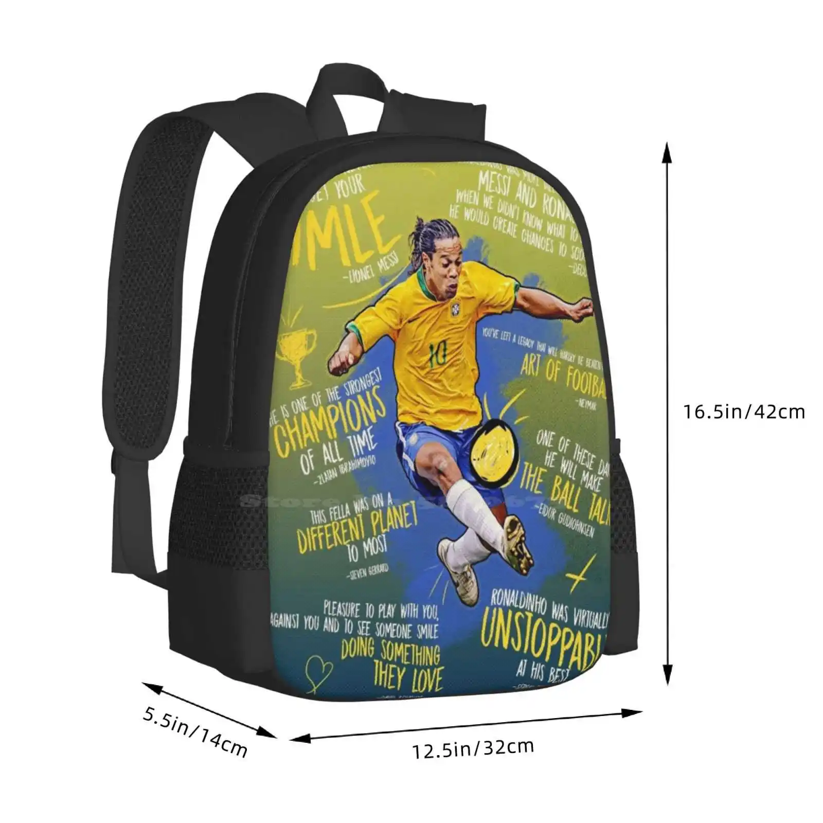 Ronaldinho Wallpaper Art Pattern Design Bagpack School Bags Ronaldinho Art Ronaldinho Wallpaper Ronaldinho Illustration