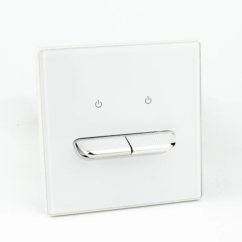 

Avoir White Glass Push Botton Light Switch LED Indicator Electrical Sockets And Switches Dimmer Fan 1 Way 2 Way Wall Switch 220V