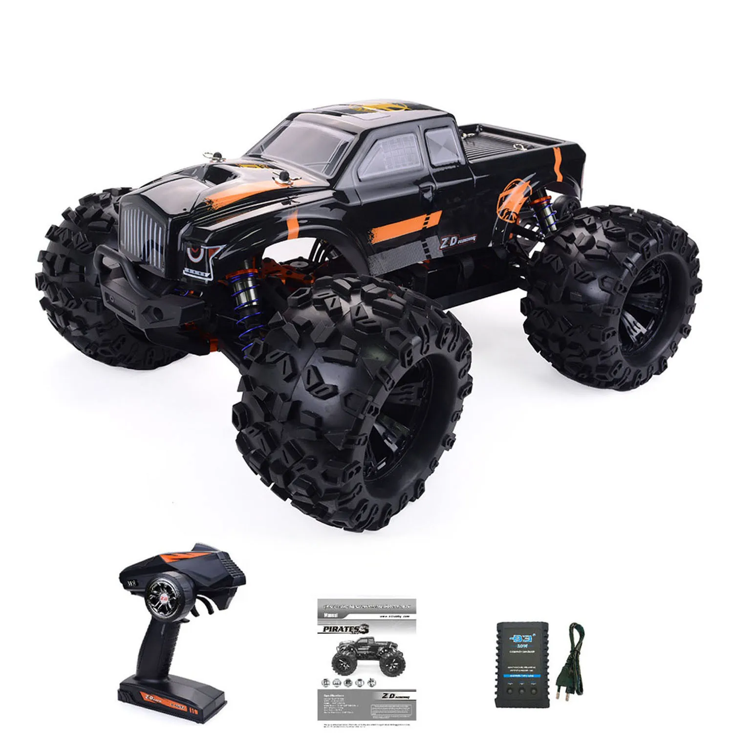 

ZD Racing 1:8 9116 V4 RC Гоночный автомобиль 90 км/ч 4*4 Пульт дистанционного управления Monster Truck MT8 Pirates3 Wheelie Bar 15 кг Сервопривод без световых звуков