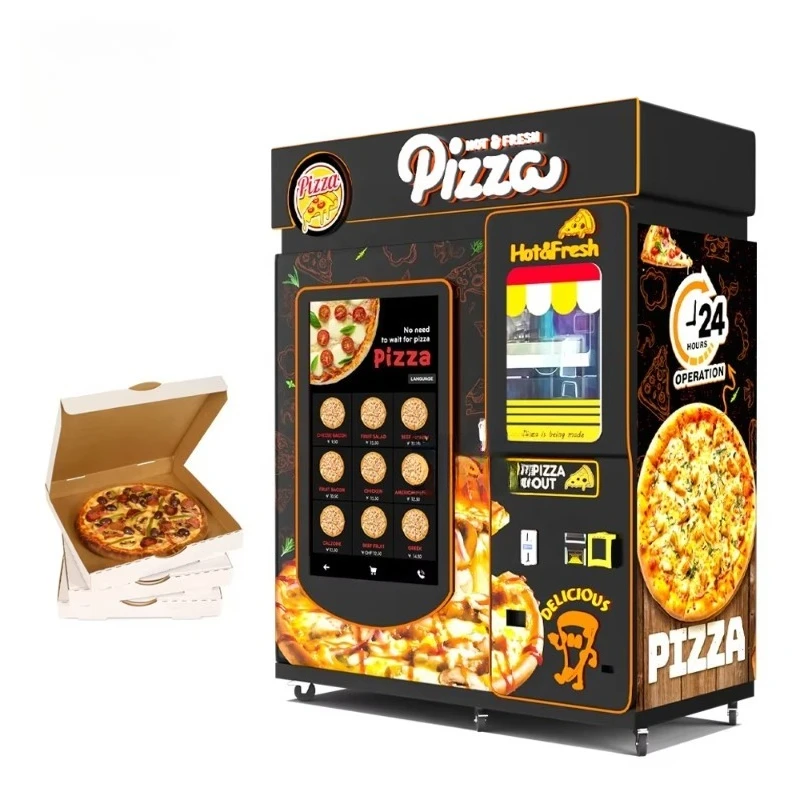 Fully automatic pizza vending machine, with SDK, stainless steel material, cloud platform management, can quickly sell fast food