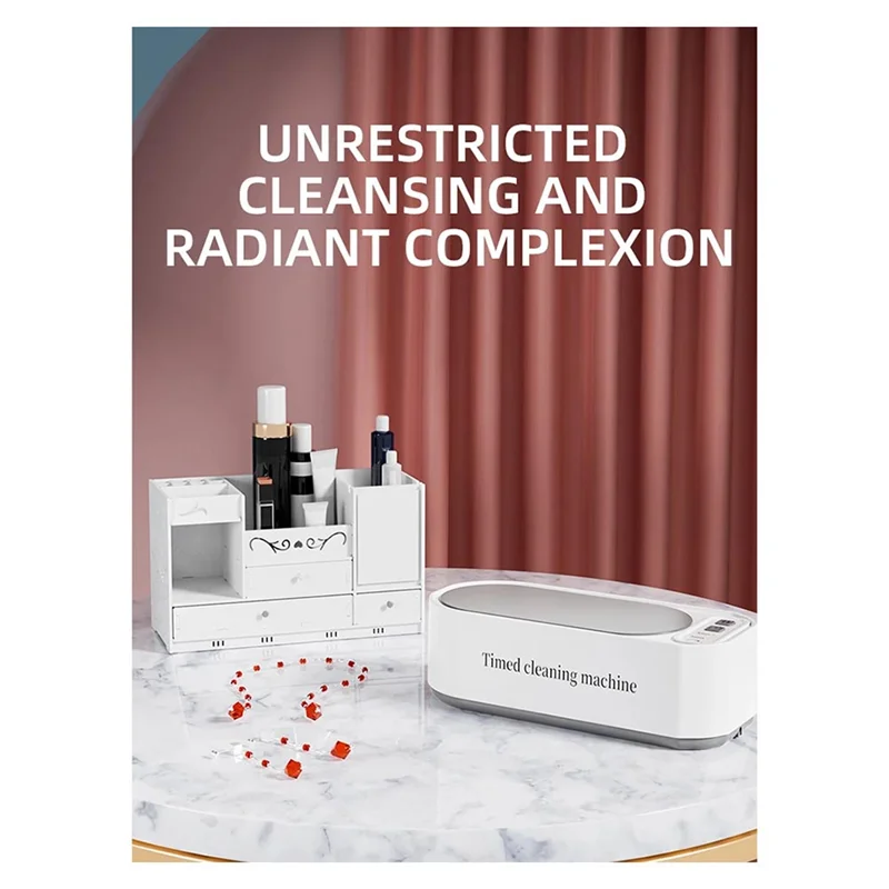 B58B-Household Timer Ultrasonic Glasses Cleaner 50Khz Contact Lens Cleaner Jewelry Brush Brush Dentures Toothbrush Cleane