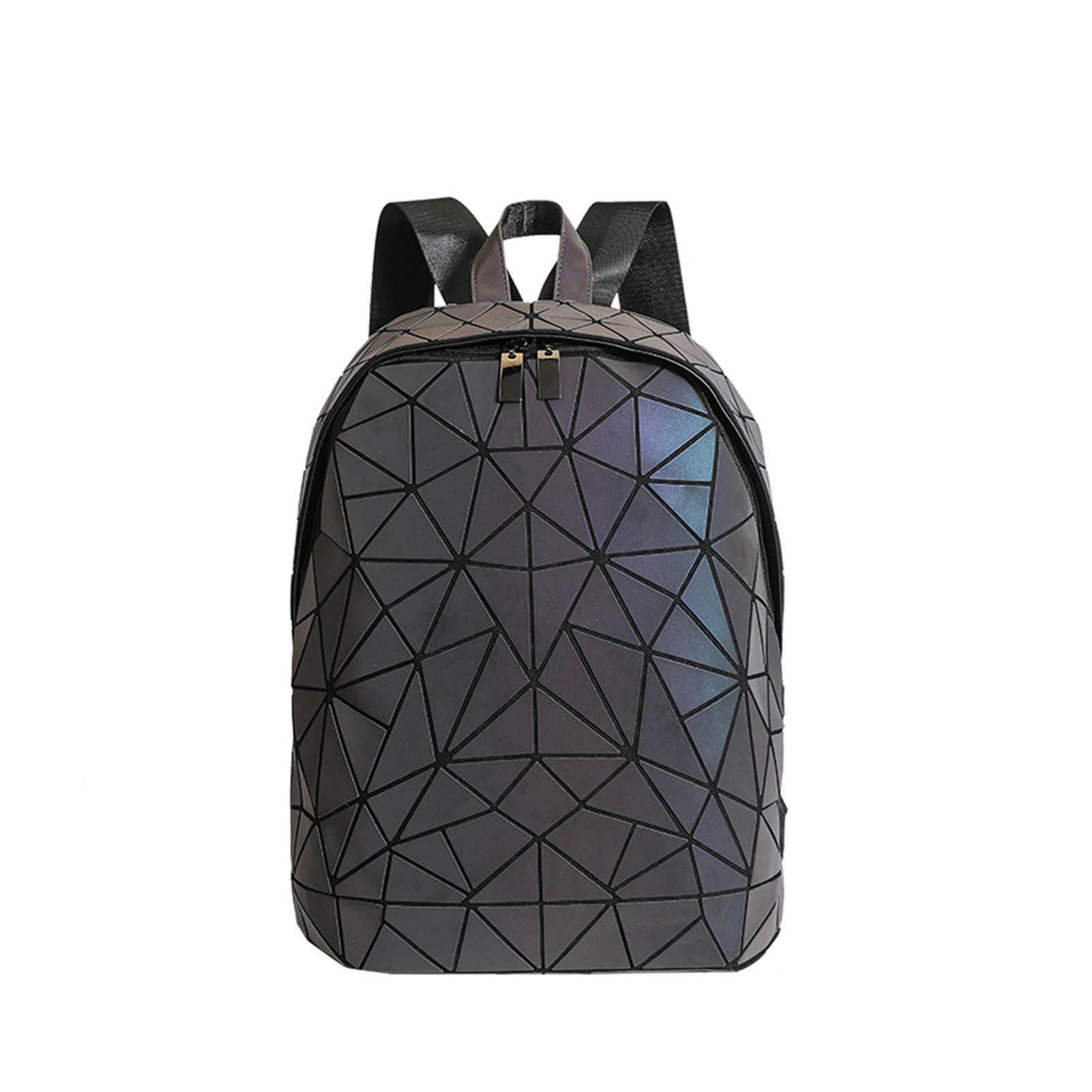 Geometric Laser Diamond Backpack for Women- Large Capacity & Leisure Backpack with Glow-in-the-Dark Design