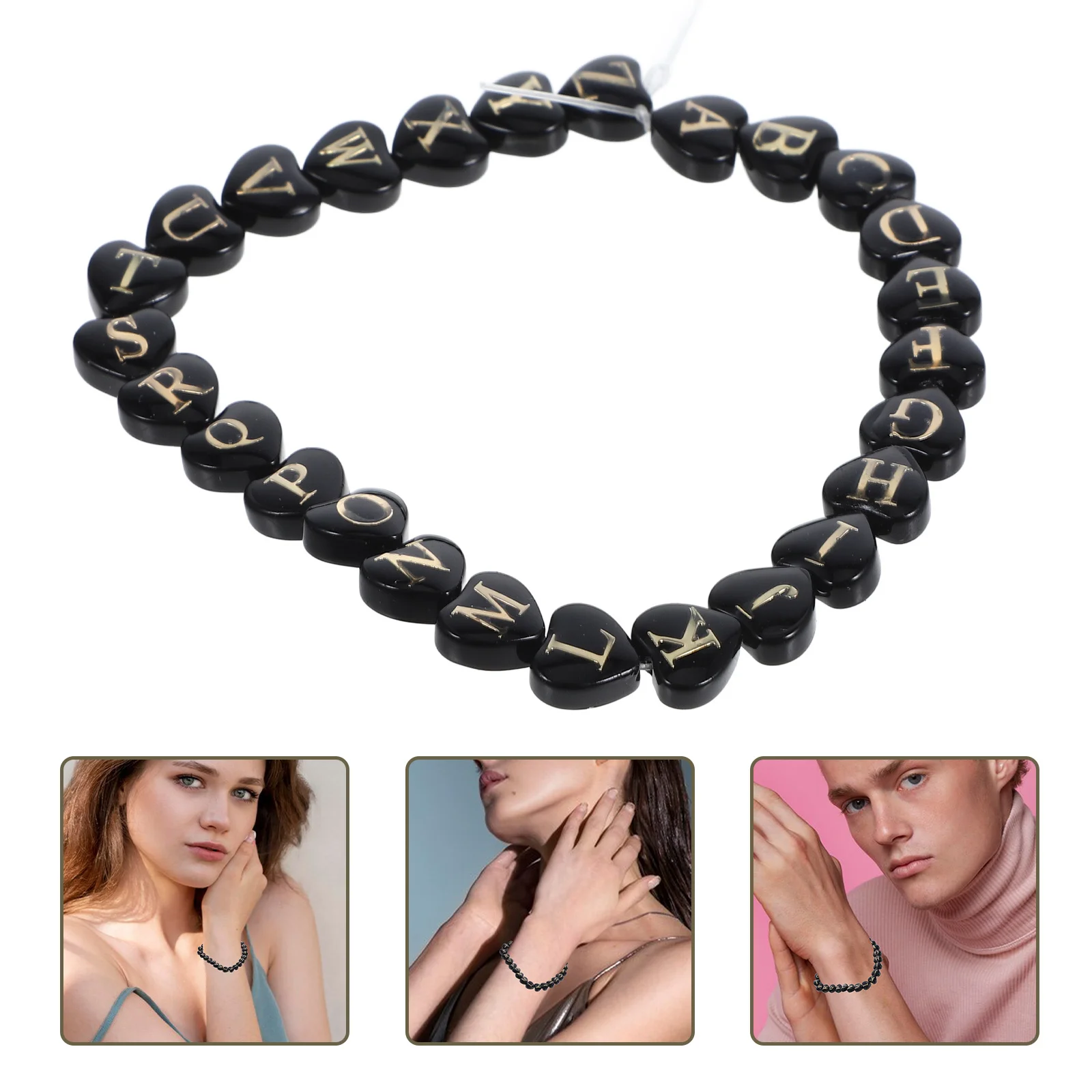 

26Pcs Letters Heart Beads White Shell Smooth Durable Alphabet Charms DIY Bracelets Necklaces Jewelry Making Accessories