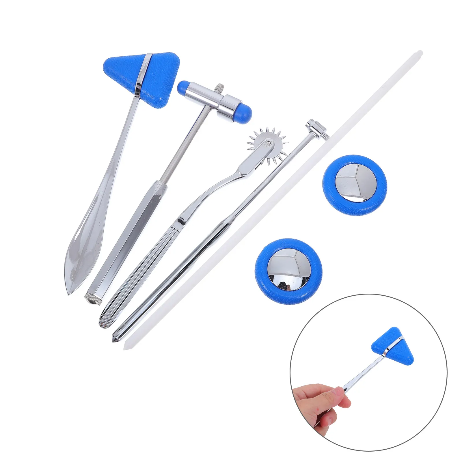 1Set Multifunctional Neurological Hammer Diagnostic Instrument Kit Blue Designed for Clinic Exams Student Doctor Use