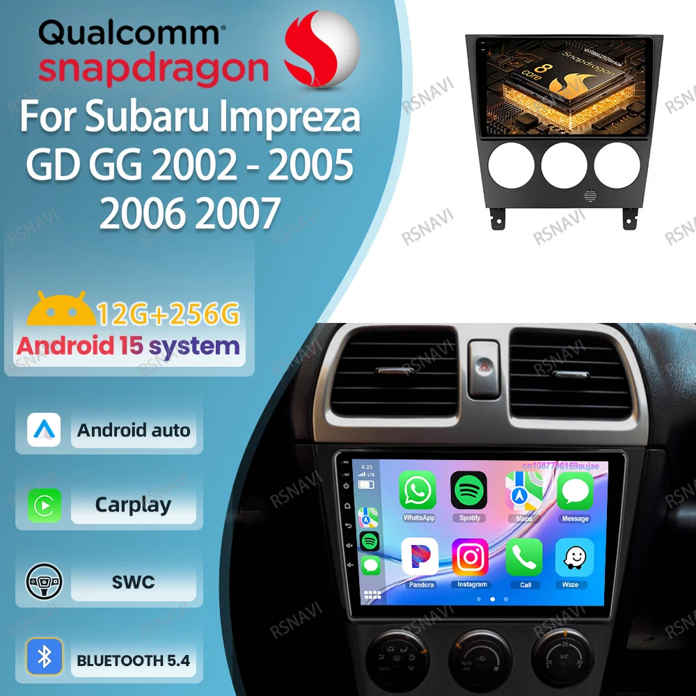 

Автомобильное радио Android 15 для Subaru Impreza GD GG 2002 2003 2004-2007 Passat B8, портативный насос для накачивания шин, мужская обувь H7 Led Polo 6r E90