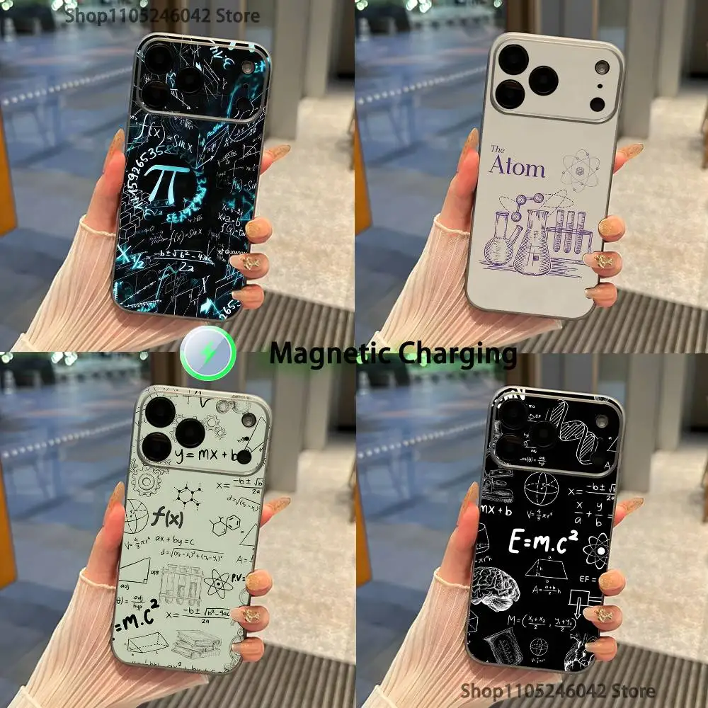 

Chemical Math Formula Magnetic Wireless Charging Transparent gray Phone Case For iPhone 17,16,15,14,13,12,11,Pro,Max,Plus