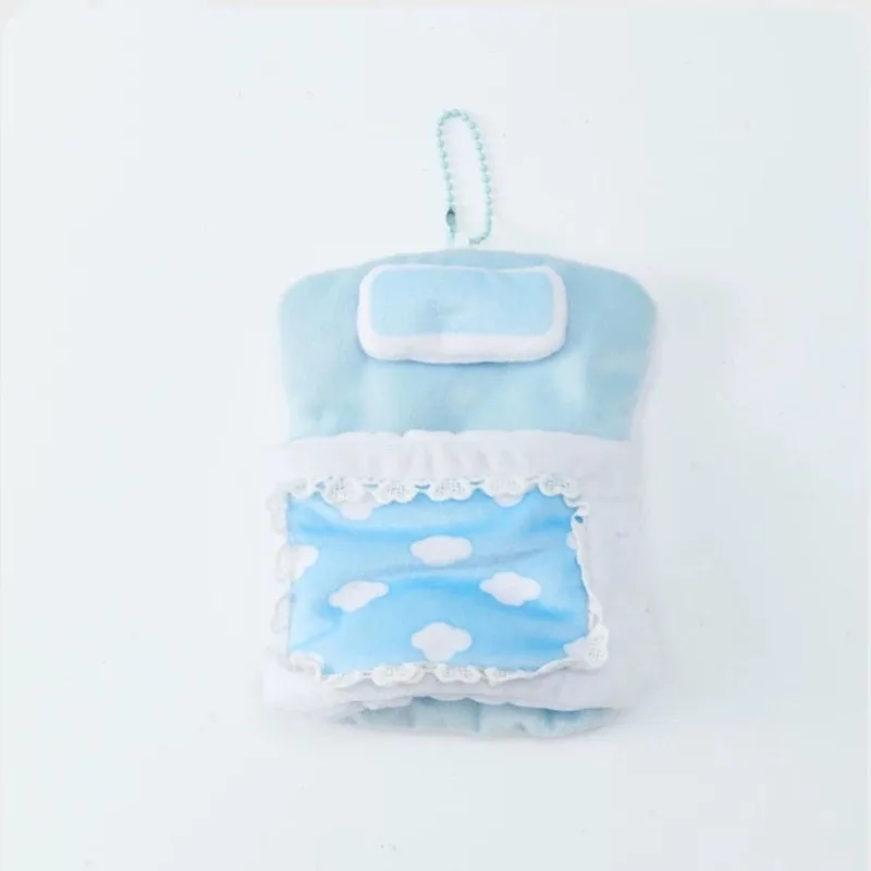 Kawaii Chiikawa Sleeping Bag Doll Clothes Plush Doll Bed Doll Bags Keychains Bag Charms Collection Set Birthday Gift for Kids