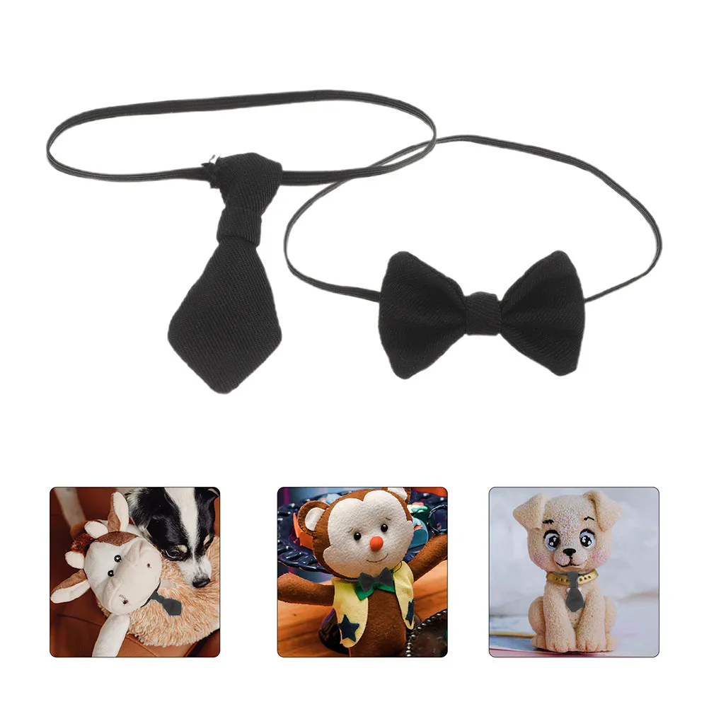 

2Pcs Mini Bowtie for 20Cm Cotton Elegant Soft Fabric Dollhouse Wardrobe Accessory DIY Dress Up Costume Prop Festive