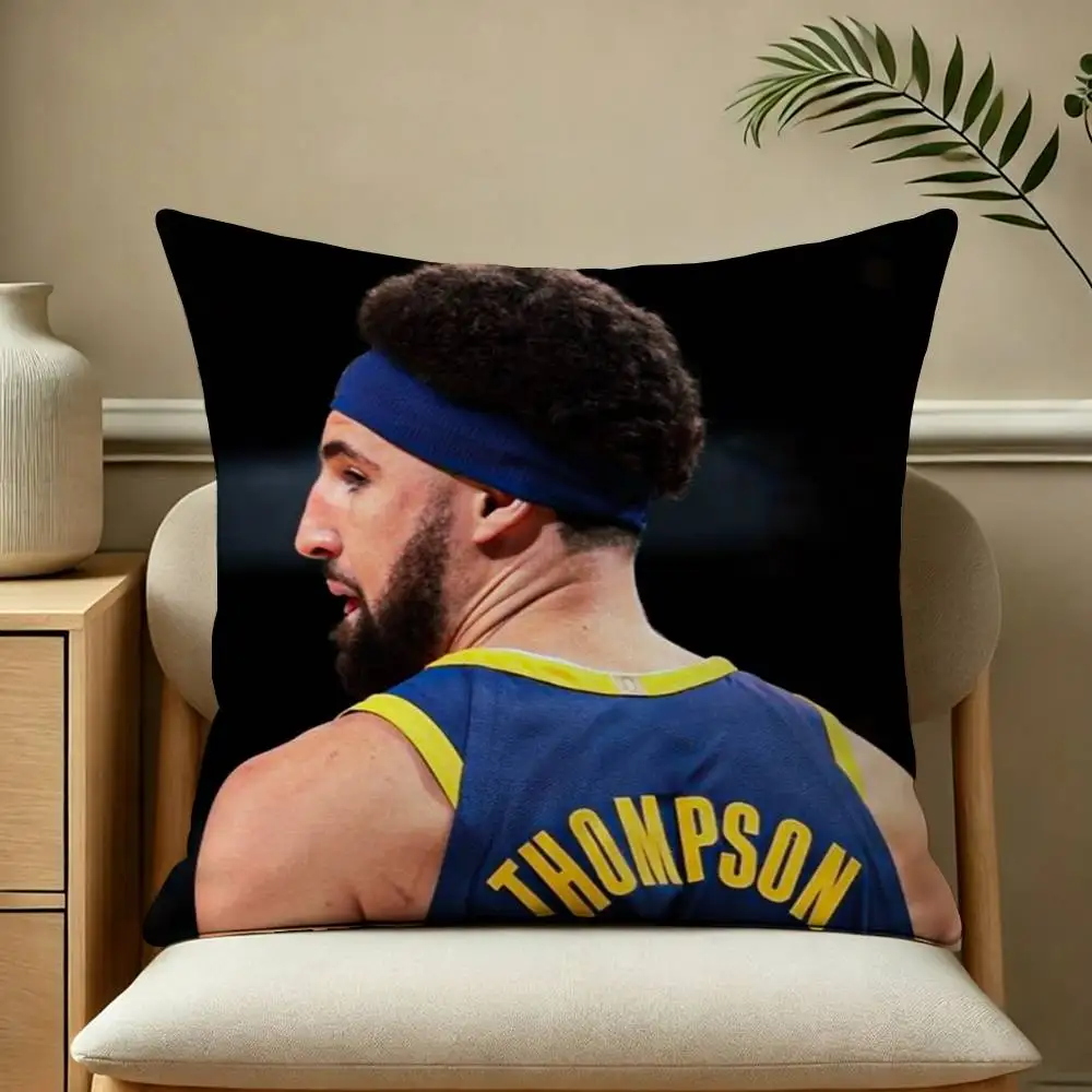 Basketball Star Klay T-Thompson Pillow Case Square Double-Sided Sofa Cushion Cover Bedroom Bedside Pillow