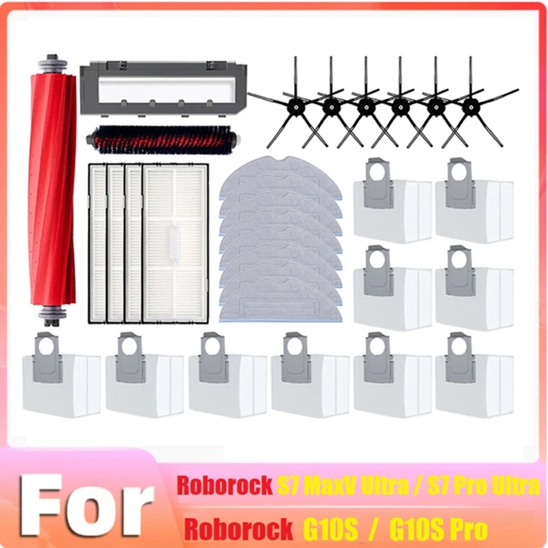 

For Roborock S7 Maxv Ultra/S7 Pro Ultra / S7 Maxv Plus G10S/ G10S PRO Robot Vacuum Cleaner Replacement Accessories Kit 31PCS