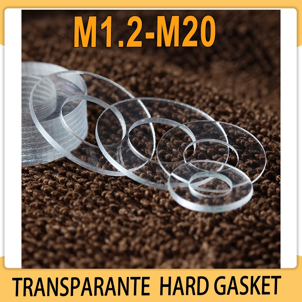 M1.2 M1.4 M2 M2.5 M3 M4 M5 M6 M8 M10 M12 M20 PVC Washer Hard Plastic Pakking Transparante Isolatie Platte paded Voor Schroeve