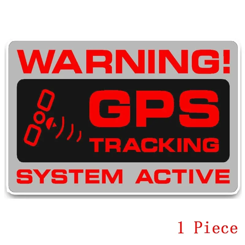 GPS Tracking Warning Vinyl Sticker 10cm, Waterproof Sunscreen PVC Decal Auto Anti-Theft Alert Sign Decor
