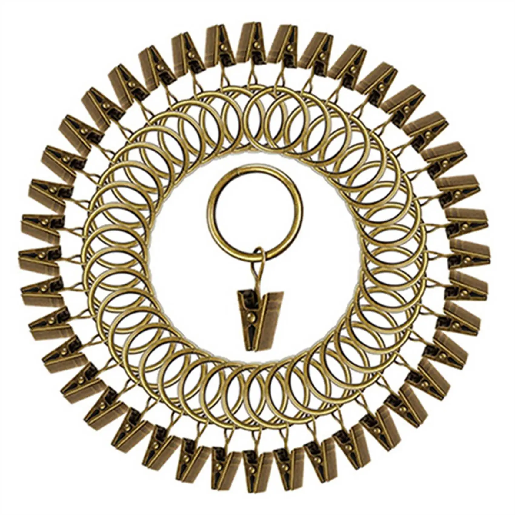 A64K 80 Pack Vintage Curtain Clips, Strong Metal Decorative Rustproof Drapery Curtain Ring With Clip Bronze Color