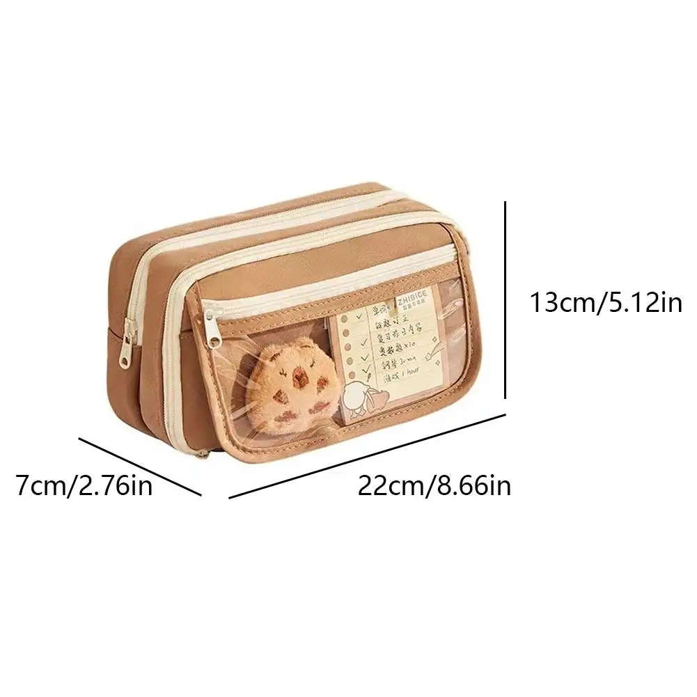 9-lagige Cartoon-Stifttasche mit Aufklebern, Capybara-Briefpapierhalter, Tasche, großes Fassungsvermögen, Aufbewahrungstasche für Schreibwaren, Schulbedarf