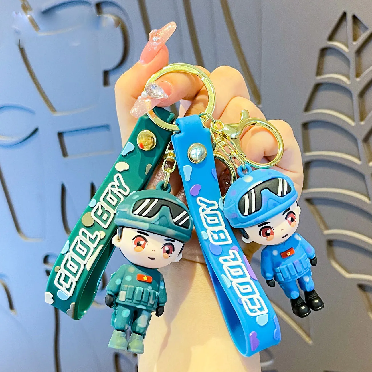 Creative Soldier Keychain Cartoon Special Troops Special Policeman Charm Handsome Backpack Car Pendant Keyring Jewelry Accessory