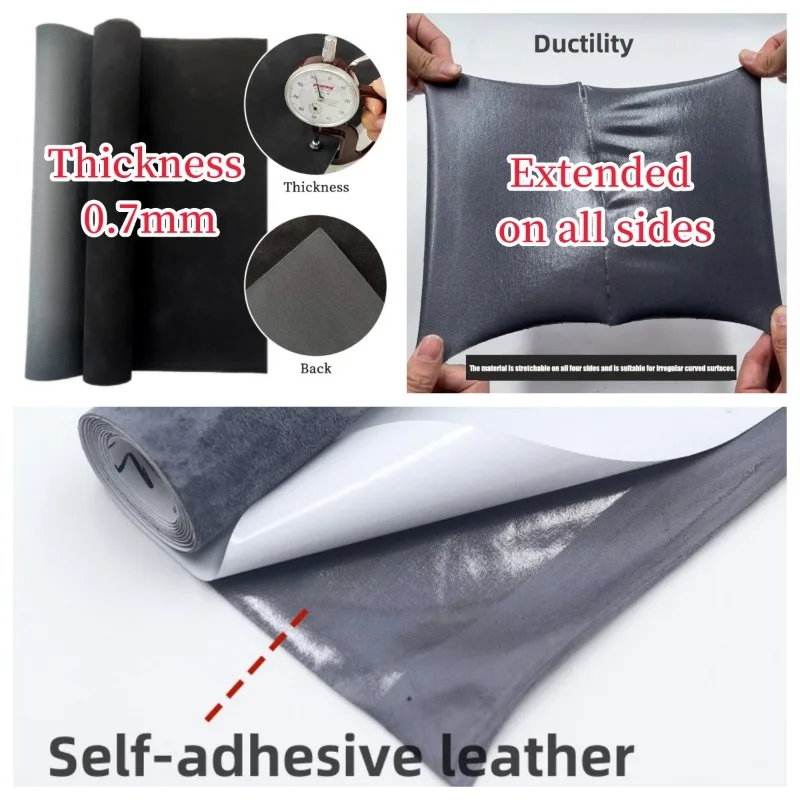 Max 300cm Black Self Adhesive Suede Fabric Sticky Retractable Velvet Roll for Car Interior Roof Door Panel AB-pillar Decoration