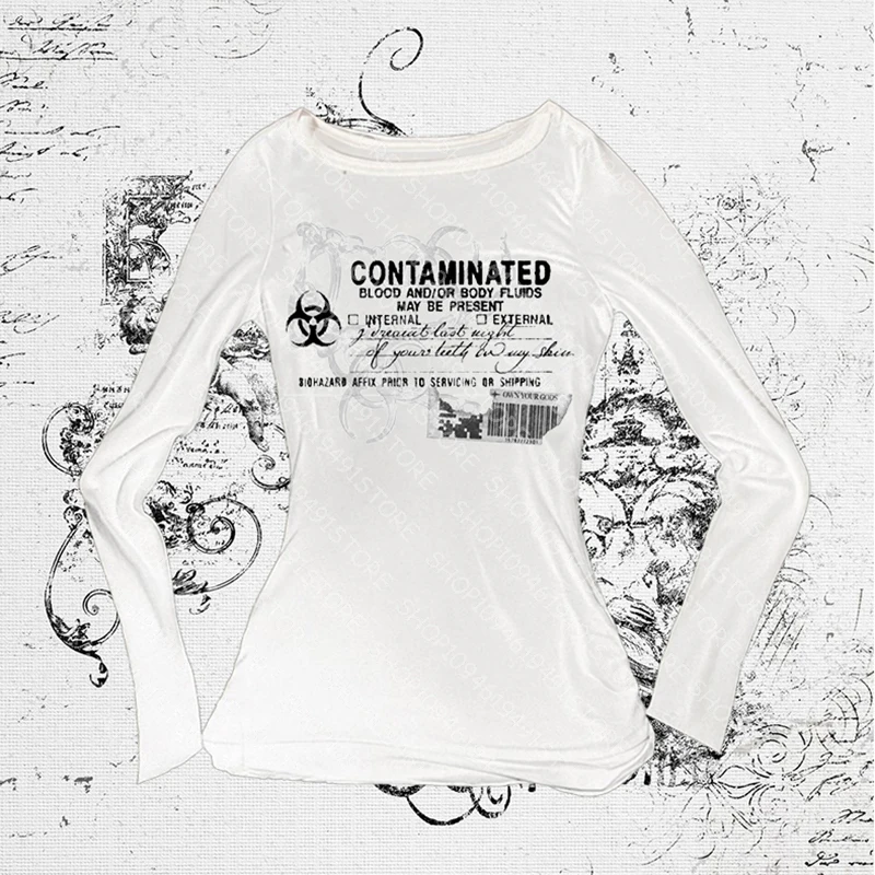 

Футболки с длинными рукавами и графикой, укороченный топ, женские футболки Y2k, одежда 90-х годов, винтажные футболки Trashy Y2k 2000-х, топы Shoujo Girl Style