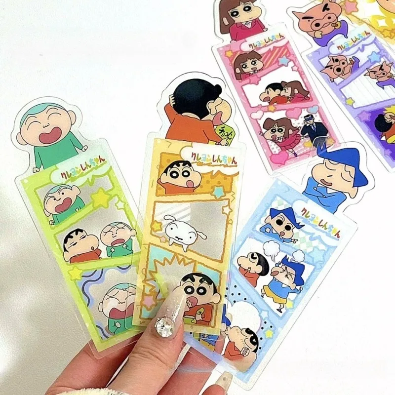 

New Crayon Shin-chan Bookmark Anime Peripherals Cartoon Cute Delicate Trend Convenient Acrylic Bookmark Fashion Kawaii Gift