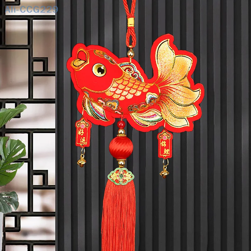 Festival da primavera pingente vermelho saco da sorte lanterna ornamentos para sala de estar maçaneta da porta pequena vassoura decoração do ano novo chinês