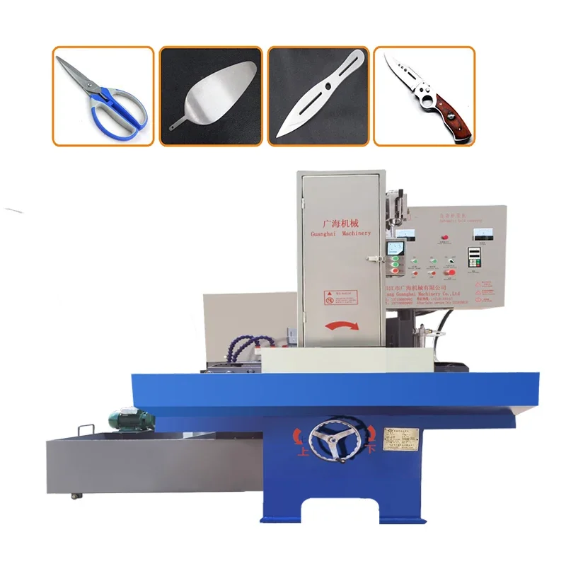 Single Head Belt Sander for Kitchen Knives, Scissors, Cutlery & Metal Products - 10-50 PCS/Min Flat Surface Sanding