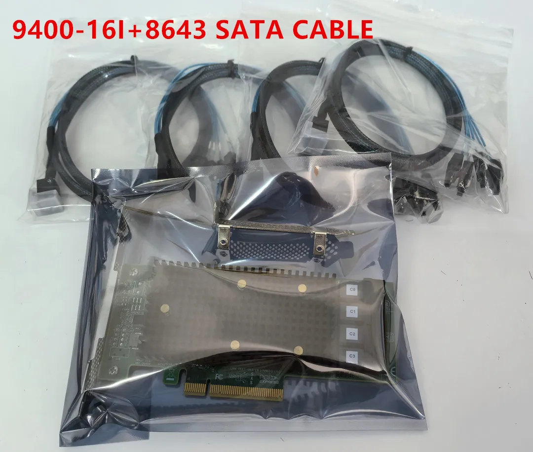 

LSI 9400-16i SAS/HBA 12 Gbps PCIe SATA Controller 12G IT Mode ZFS+4*SFF-8643 SATA Cable