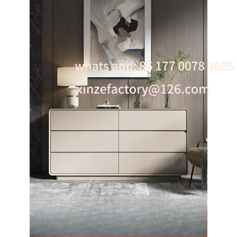 

Customizable Italian minimalist solid wood chest of drawers, six chest of drawers, porch cabinet, locker, dining side cabinet, b