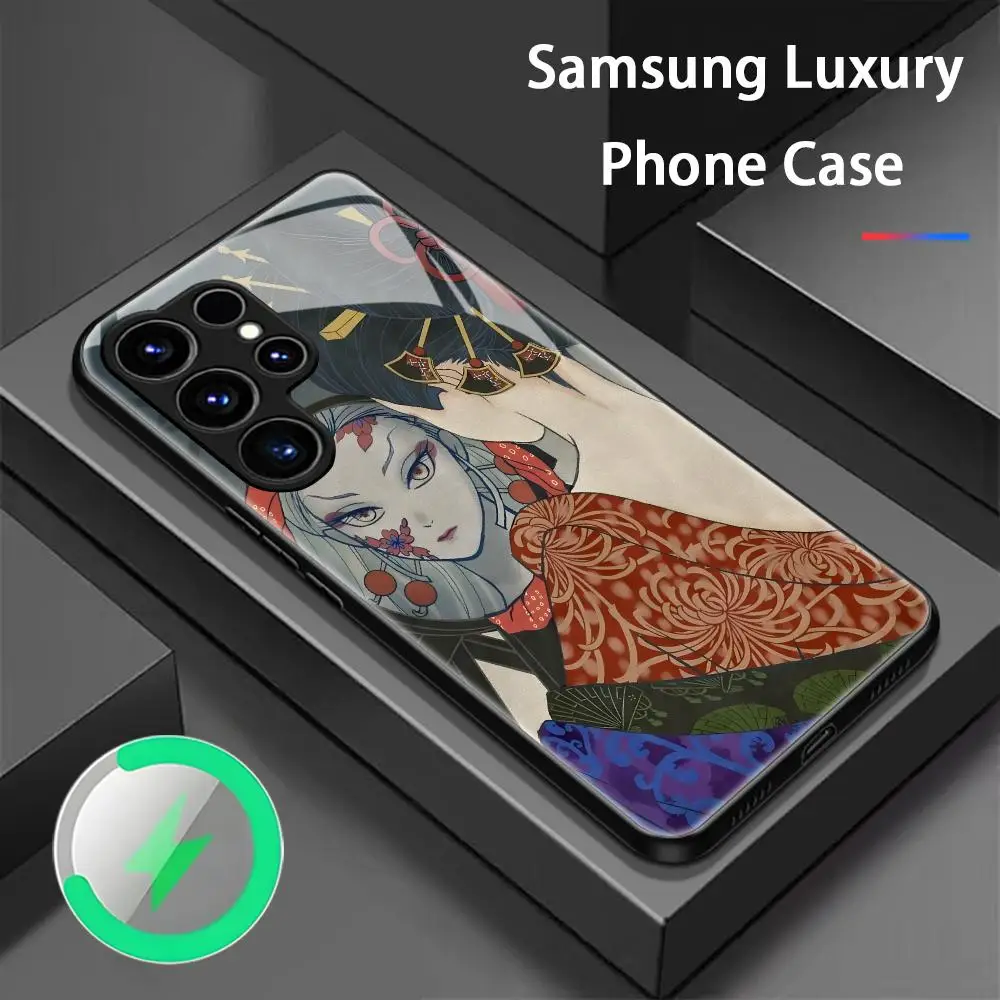 Japanese woman Phone Case For Samsung S26 S25 S24 S23 S22 S21 S20 Plus Ultra Fold A Glass Magnetic Case
