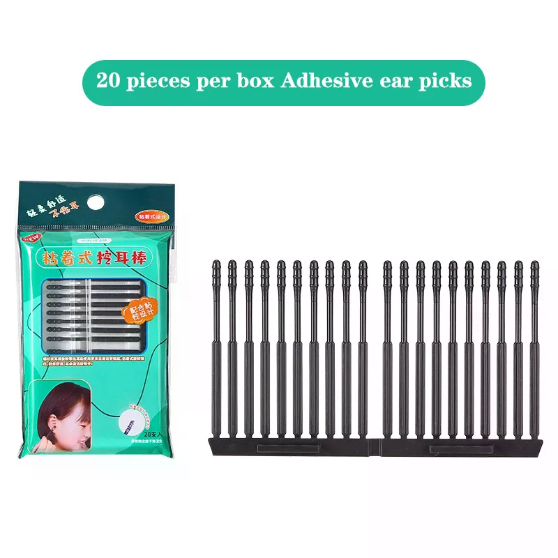20Pcs Disposable Sticky Ear Swabs Pick Reusable Ear Cleaner Soft Silicone Ear Wax Removal Tool Earwax Remover Olders Adult Kid