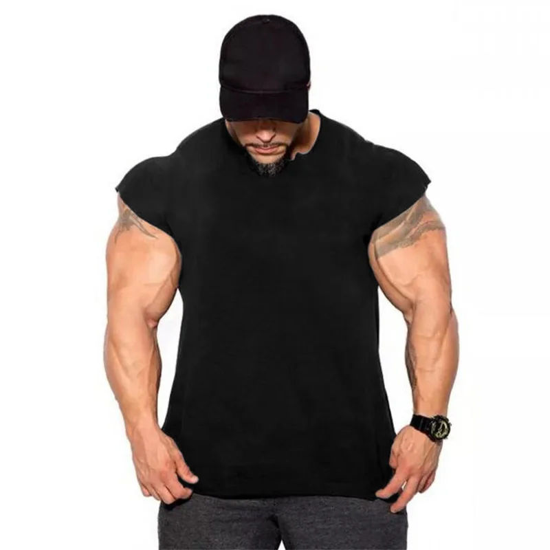 Workout Gym Herren Tanktops Männer lässig Mode druck ärmelloses Baumwoll hemd schweiß fest bequem bequem atmungsaktiv locker Unterhemd