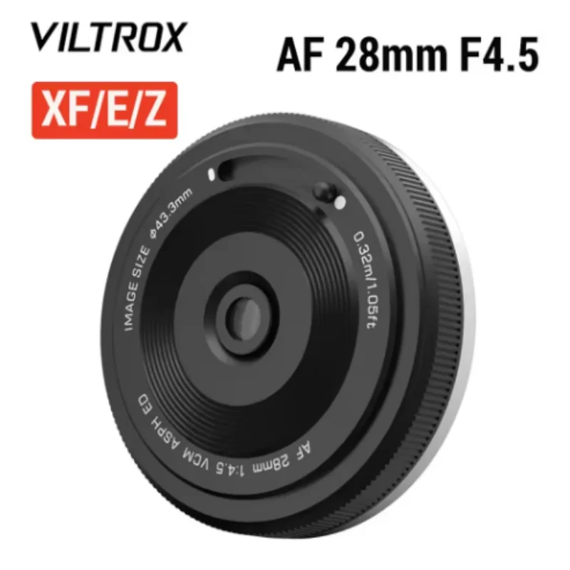Lente de câmera Viltrox AF 28mm F4.5 Lente de foco automático de quadro completo para câmeras Sony E Fujifilm Fuji X XF Nikon Z Series