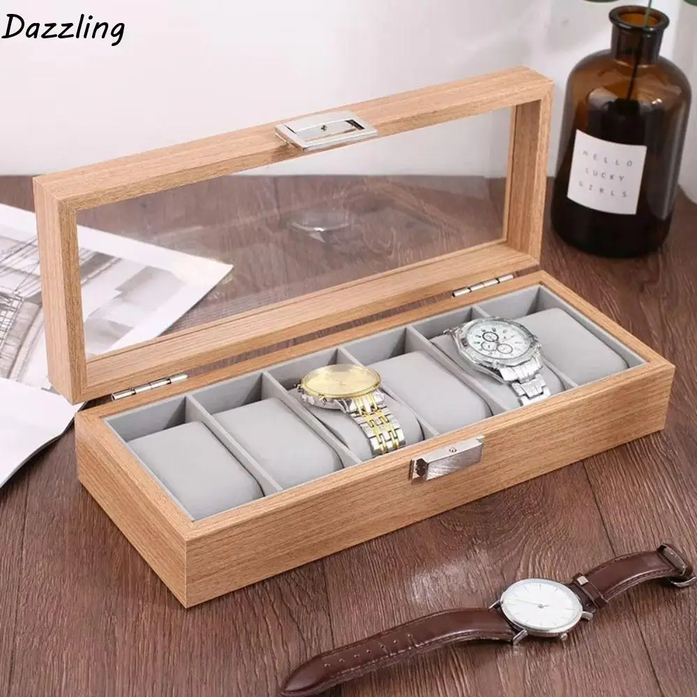 3/6grids Watch Storage Box Transparent Lid Window Display Watch Storage Case Environmental Protection Watch Tray