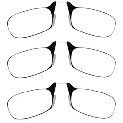 3PCS Portable Legless Nose Clip on Portable Reading Glasses Men Women Rimless Mini Magnifying Presbyopic Eyewear Ultra-light