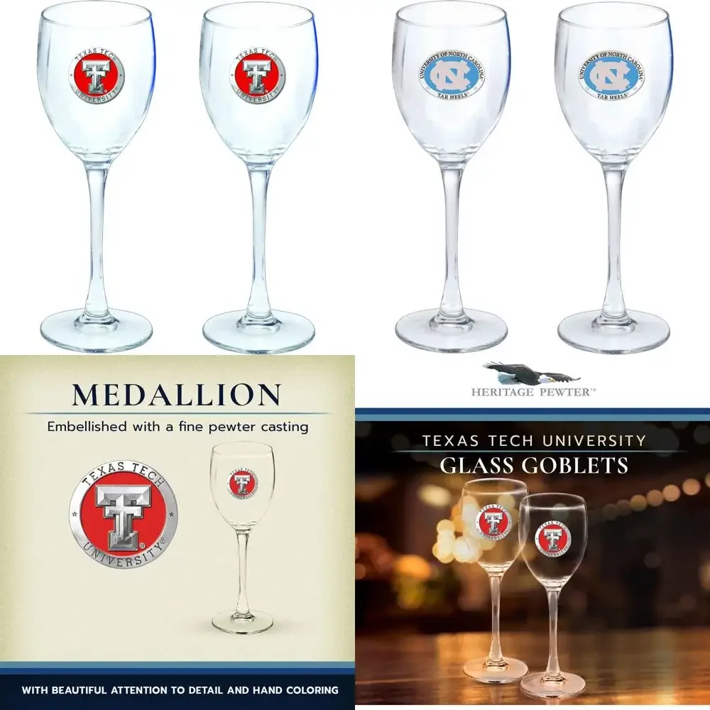 

Texas Tech Red Raiders 12 oz Glass Goblets Set - Premium Crafted Wine Glasses for Enthusiasts