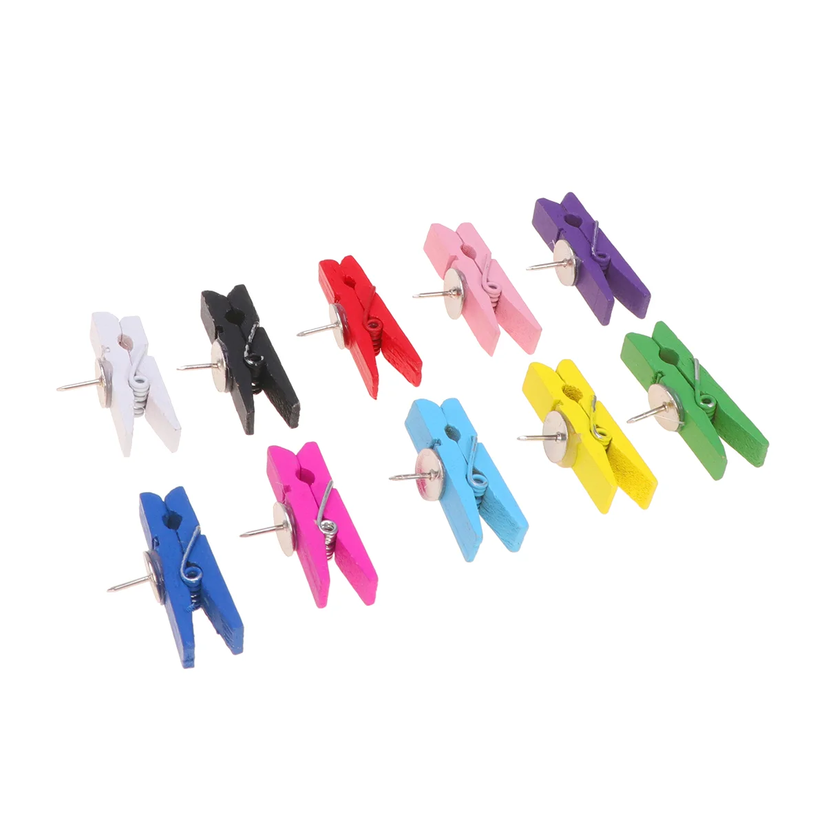 70pcs 35cm Wooden Clips with Note Memo Clips Clamp Clasp for Home Office (Colorful) wooden clamp wooden clasp