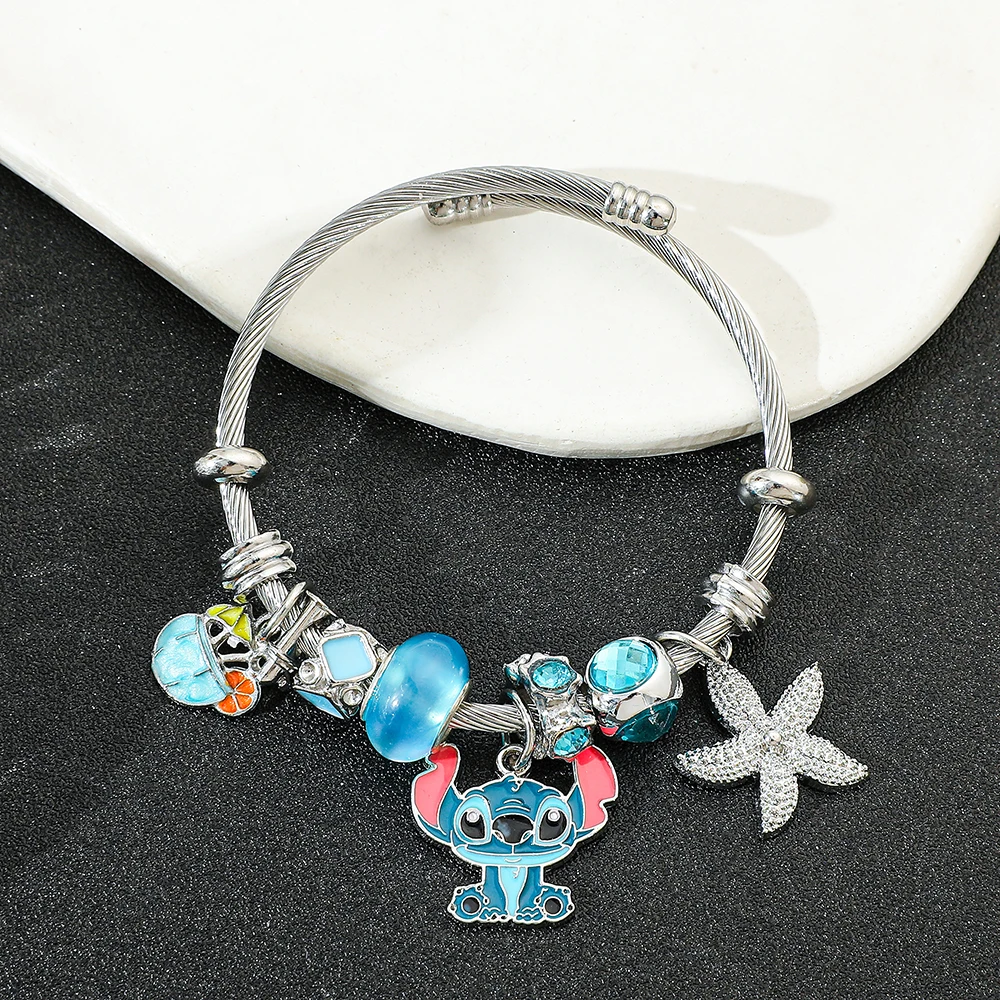 Disney-Lilo & Stitch Bracelet Anime Wristband, Cartoon Accessories for Kids, Birthday Gift, Toy for Boys and Girls, 7Styles