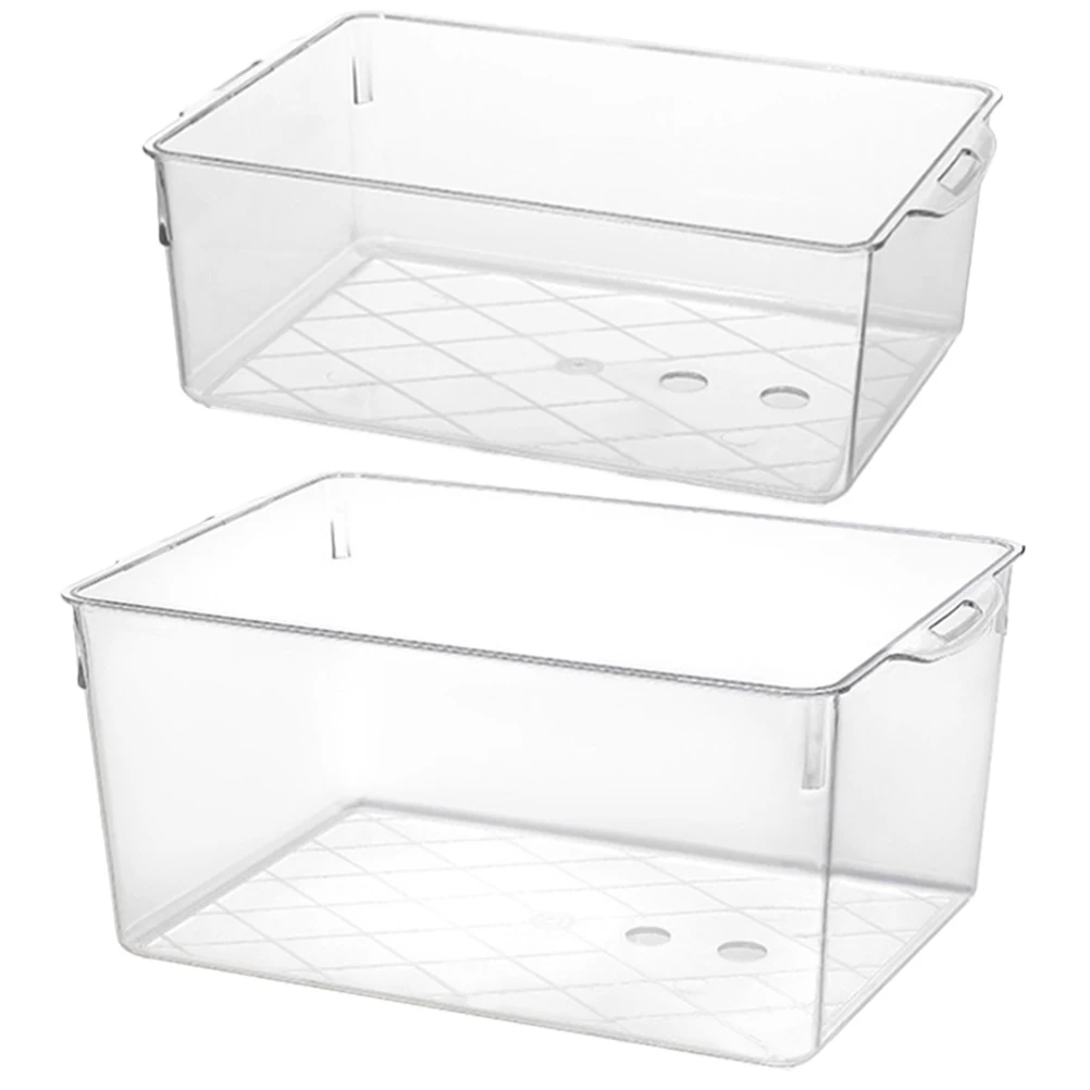 

2 Pcs Clear Bins Book Storage Bin Countertop Containers Bathroom Box Pet Classroom Office Brochures Books Desk ganizer