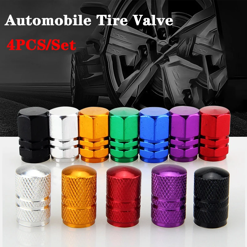 

Car Tire Valve Stem Caps 4 Pcs Bolt-in Aluminum Theftproof Valve Caps Automobile Car Wheel Tires Valves Tyre Stem Air Hub Caps