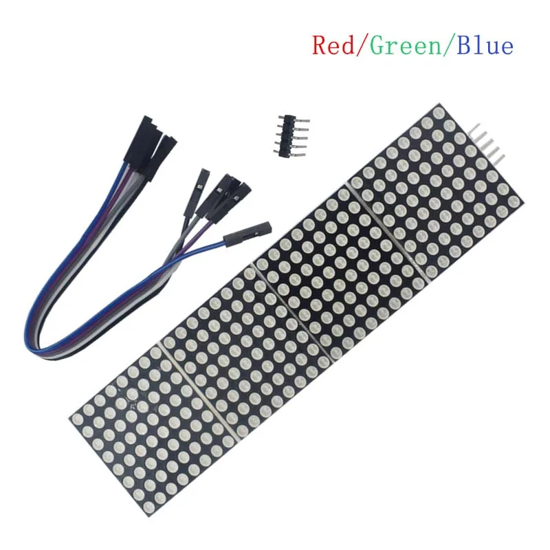 MAX7219 Dot Matrix Module 32x8 4 in 1 LED Display Modules Drive with 5Pin Wires for Arduino Raspberry Pi