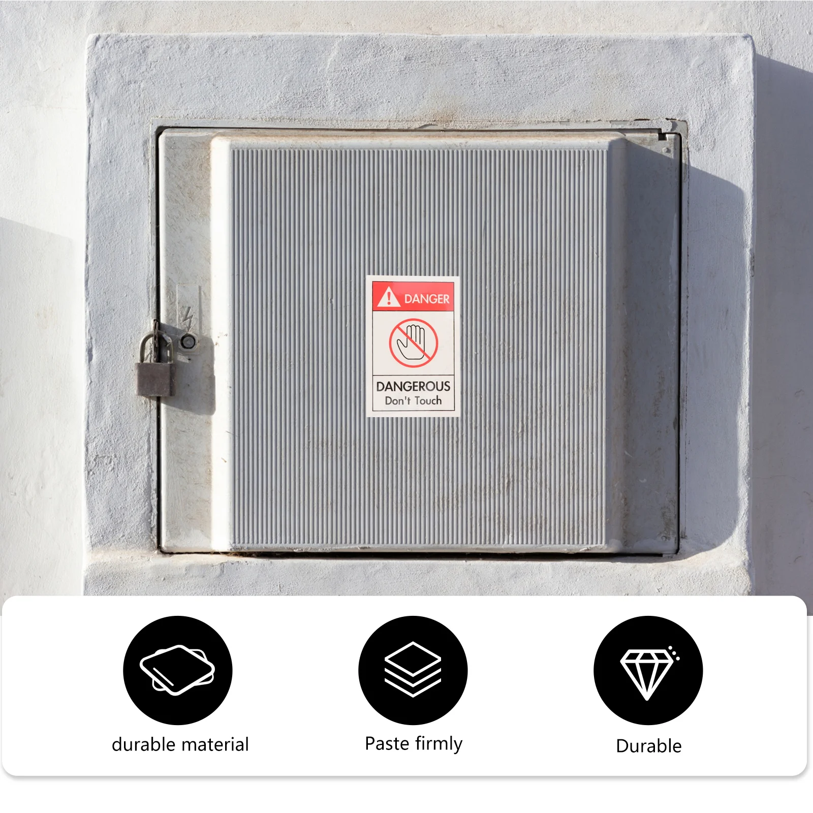 4 Pcs Safety Label Stickers Electrical Machine Caution Sign Pp Synthetic Paper Keep off Warning