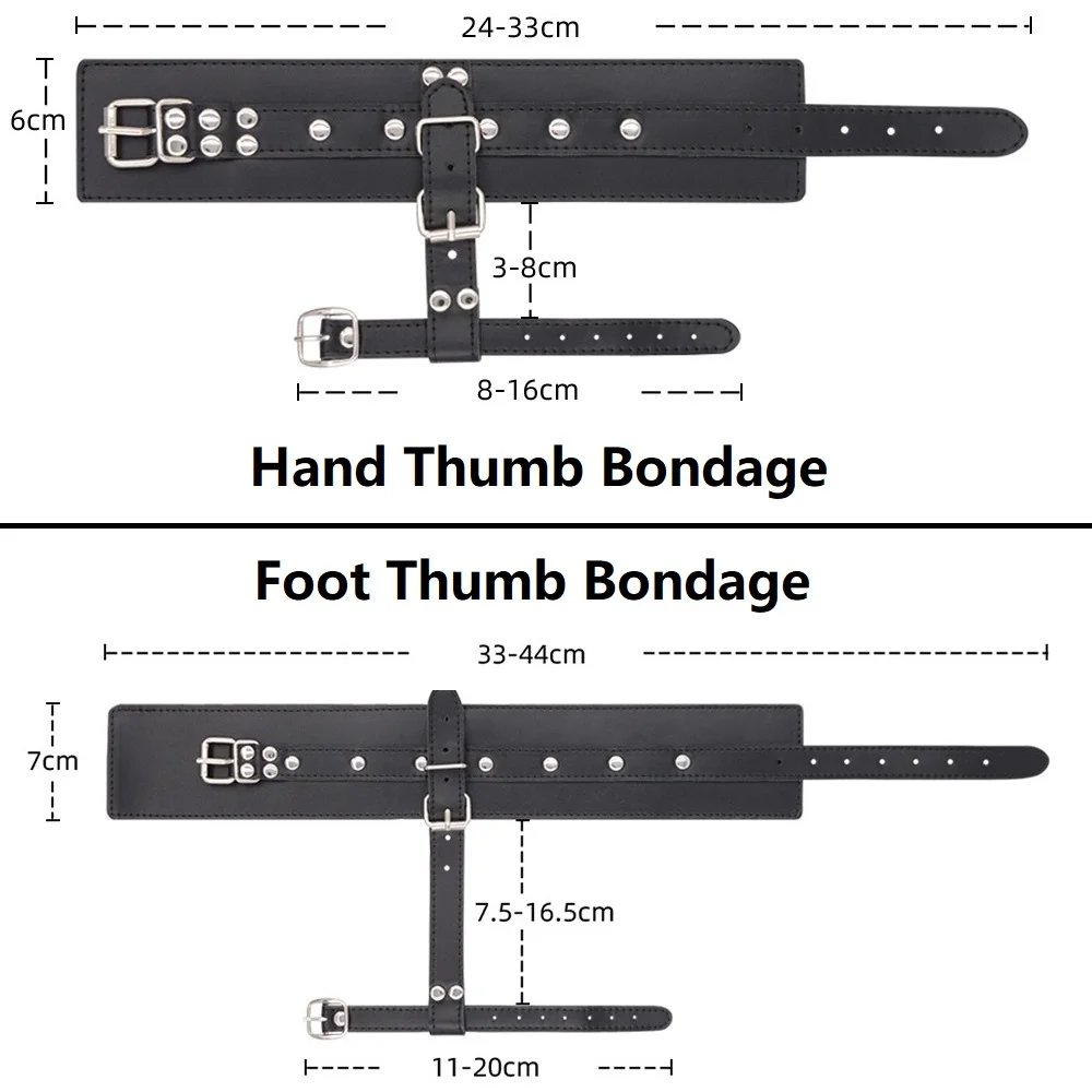 BDSM Leather Thumb Toes Bondage Cuffs Hand Foot Restraint Cuffs Erotic Sex Toys For Couples Slave Restraints Adult Games Fetish